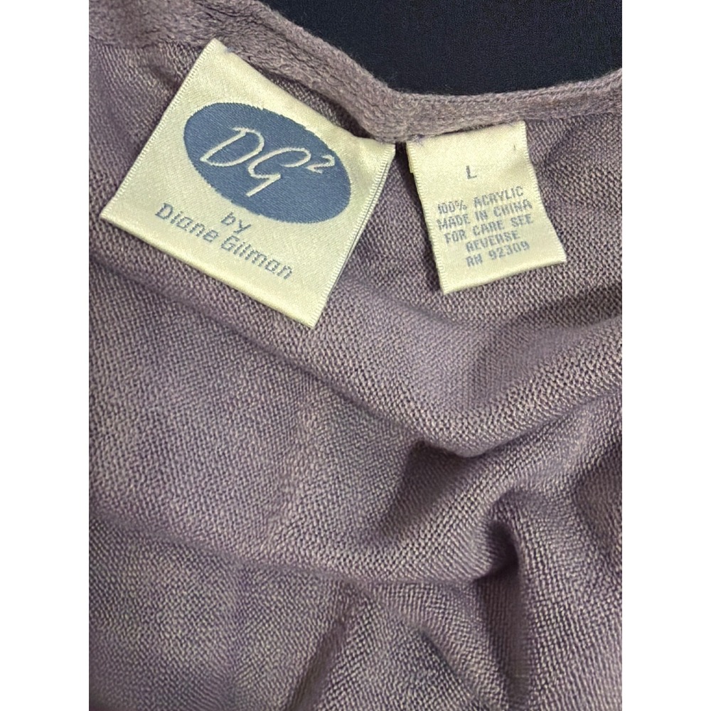 NWT DG2 by Diane Gilman Lavender Waterfall Cardigan Sweater Women's Size L - Picture 6 of 6